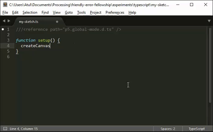 Animated GIF of autocomplete in Sublime Text